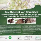Hinweistafel zum Meteoriten von Dermbach am Parkplatz Emberghütte bei Oberalba/Dermbach  